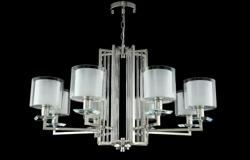 Люстра подвесная NICOLAS SP-PL8 NICKEL/WHITE Crystal Lux белая на 8 ламп, основание никель в стиле современный  фото 3